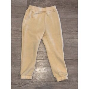 Hello Kitty Sweatpants Baby Girls 4T Beige Graphic Print Fleece Lined Jogger